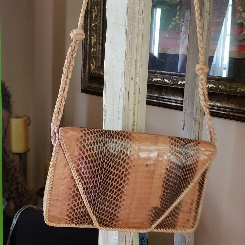 Snake Skin Leather Bag. From Africa.